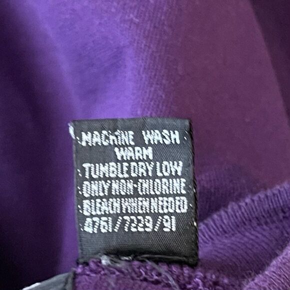 Vintage 90’s Today’s News Mens Sweatshirt Pullover Shirt Purple Solid Y2K Large - Picture 11 of 11